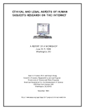 ETHICAL AND LEGAL ASPECTS OF HUMAN SUBJECTS RESEARCH ON THE INTERNET