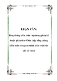 Luận văn  Bằng chứng kiểm toán và phương pháp kỹ thuật phân tích để thu thập bằng chứng kiểm toán trong quy trình kiểm toán báo cáo tài chính