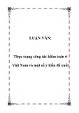 LUẬN VĂN:  Thực trạng công tác kiểm toán ở Việt Nam và một số ý kiến đề xuất