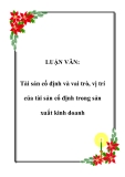 LUẬN VĂN:  Tài sản cố định và vai trò, vị trí của tài sản cố định trong sản xuất kinh doanh