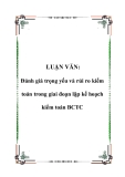 LUẬN VĂN: Đánh giá trọng yếu và rủi ro kiểm toán trong giai đoạn lập kế hoạch kiểm toán BCTC