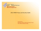           2012 HIPAA Privacy and Security Audits 