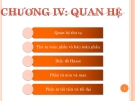 Chương III: Quan hệ