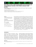 Báo cáo khoa học: The effect of zinc oxide nanoparticles on the structure of the periplasmic domain of the Vibrio cholerae ToxR protein