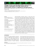 Báo cáo khoa học: Chinese hamster apurinic⁄apyrimidinic endonuclease (chAPE1) expressed in sf9 cells reveals that its endonuclease activity is regulated by phosphorylation