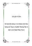 Luận văn đề tài :  Kế toán tiền lương &các khoản trích theo lương tại Công ty cổ phần Thương Mại và dịch vụ kỹ thuật Đông Nam á