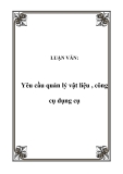 LUẬN VĂN:  Yêu cầu quản lý vật liệu , công cụ dụng cụ