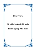 LUẬN VĂN:  Cổ phần hoá một bộ phận doanh nghiệp Nhà nước