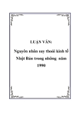 LUẬN VĂN:  Nguyên nhân suy thoái kinh tế Nhật Bản trong những năm 1990