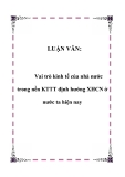 LUẬN VĂN:  Vai trò kinh tế của nhà nước trong nền KTTT định hướng XHCN ở nước ta hiện nay