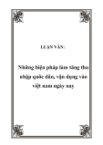 LUẬN VĂN:  Những biện pháp làm tăng thu nhập quôc dân, vận dụng vào việt nam ngày nay