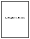 Kỹ thuật nuôi Hải Sâm