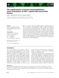 Báo cáo khoa học: The capsid protein of human immunodeﬁciency virus: interactions of HIV-1 capsid with host protein factors