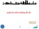 Quản lý môi trường đô thị