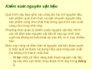 Kiểm soát nguyên vật liệu