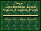 Capital Budgeting: Financial Appraisal of Investment Projects