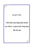 LUẬN VĂN:  Tình hình hoạt động kinh doanh của NHNo và phát triển Nông thôn Bắc Hà nội