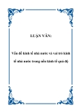 LUẬN VĂN:  Vấn đề kinh tế nhà nước và vai trò kinh tế nhà nước trong nền kinh tế quá độ