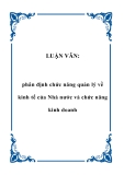 LUẬN VĂN:  phân định chức năng quản lý về kinh tế của Nhà nước và chức năng kinh doanh