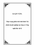 LUẬN VĂN:  Thực trạng phân tích tình hình Tài chính doanh nghiệp tại công ty Công nghệ địa vật lý