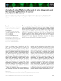 Báo cáo khoa học: A study of microRNAs in silico and in vivo: diagnostic and therapeutic applications in cancer