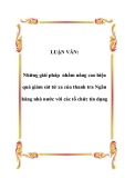 LUẬN VĂN:  Những giải pháp nhằm nâng cao hiệu quả giám sát từ xa của thanh tra Ngân hàng nhà nước với các tổ chức tín dụng