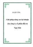 LUẬN VĂN:  Giải pháp nâng cao lợi nhuận của công ty cổ phần đầu tư Ngọc lâm