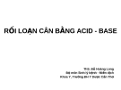 RỐI LOẠN CÂN BẰNG ACID - BASE