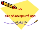 CÁC SỐ ĐO DỊCH TỄ HỌC