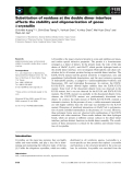 Báo cáo khoa học: Substitution of residues at the double dimer interface affects the stability and oligomerization of goose d-crystallin