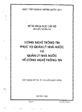 Đề tài khoa học cấp Bộ: Công nghệ thông tin phục vụ quản lý nhà nước và quản lý nhà nước về công nghệ thông tin