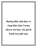 Hướng dẫn cách làm và công thức làm Cream cheese tart hay còn gọi là bánh tart phô mai