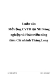 Luận văn Mở rộng CVTD tại NH Nông nghiệp và Phát triển nông thôn Chi nhánh Thăng Long