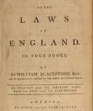 Commentaries  On The  Laws Of England