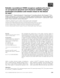 Báo cáo khoa học: Soluble recombinant CD69 receptors optimized to have an exceptional physical and chemical stability display prolonged circulation and remain intact in the blood of mice