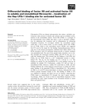 Báo cáo khoa học: Differential binding of factor XII and activated factor XII to soluble and immobilized ﬁbronectin – localization of the Hep-1/Fib-1 binding site for activated factor XII