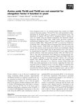 Báo cáo khoa học: Amino acids Thr56 and Thr58 are not essential for elongation factor 2 function in yeast