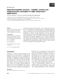 Báo cáo khoa học: Hyperthermophilic enzymes ) stability, activity and implementation strategies for high temperature applications