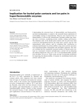 Báo cáo khoa học: Implication for buried polar contacts and ion pairs in hyperthermostable enzymes