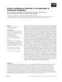 Báo cáo khoa học: Kinetic modeling can describe in vivo glycolysis in Entamoeba histolytica