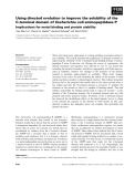 Báo cáo khoa học: Using directed evolution to improve the solubility of the C-terminal domain of Escherichia coli aminopeptidase P Implications for metal binding and protein stability