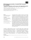 Báo cáo khoa học: Monitoring the prevention of amyloid ﬁbril formation by a-crystallin Temperature dependence and the nature of the aggregating species