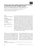 Báo cáo khoa học: Inactive forms of the catalytic subunit of protein kinase A are expressed in the brain of higher primates