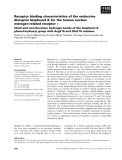 Báo cáo khoa học: Receptor binding characteristics of the endocrine disruptor bisphenol A for the human nuclear estrogen-related receptor c