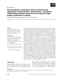 Báo cáo khoa học: Photosynthetic acclimation: State transitions and adjustment of photosystem stoichiometry – functional relationships between short-term and long-term light quality acclimation in plants