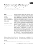 Báo cáo khoa học: Biochemical characteristics of C-terminal region of recombinant chitinase from Bacillus licheniformis – implication of necessity for enzyme properties