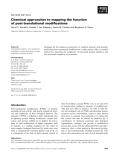 Báo cáo khoa học: Chemical approaches to mapping the function of post-translational modiﬁcations