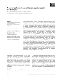 Báo cáo khoa học: A novel isoform of pantothenate synthetase in the Archaea