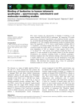 Báo cáo khoa học: Binding of berberine to human telomeric quadruplex – spectroscopic, calorimetric and molecular modeling studies