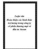 Luận văn Hoàn thiện các hình thức trả lương trong công ty cổ phần thương mại và đầu tư Ausun